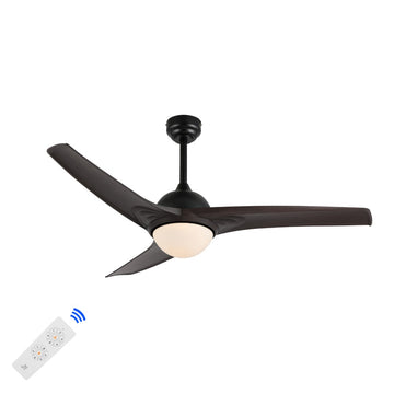 Sully 52" Contemporary Industrial Iron/Plastic Mobile-App/Remote-Controlled 6-Speed Propeller Integrated LED Ceiling Fan